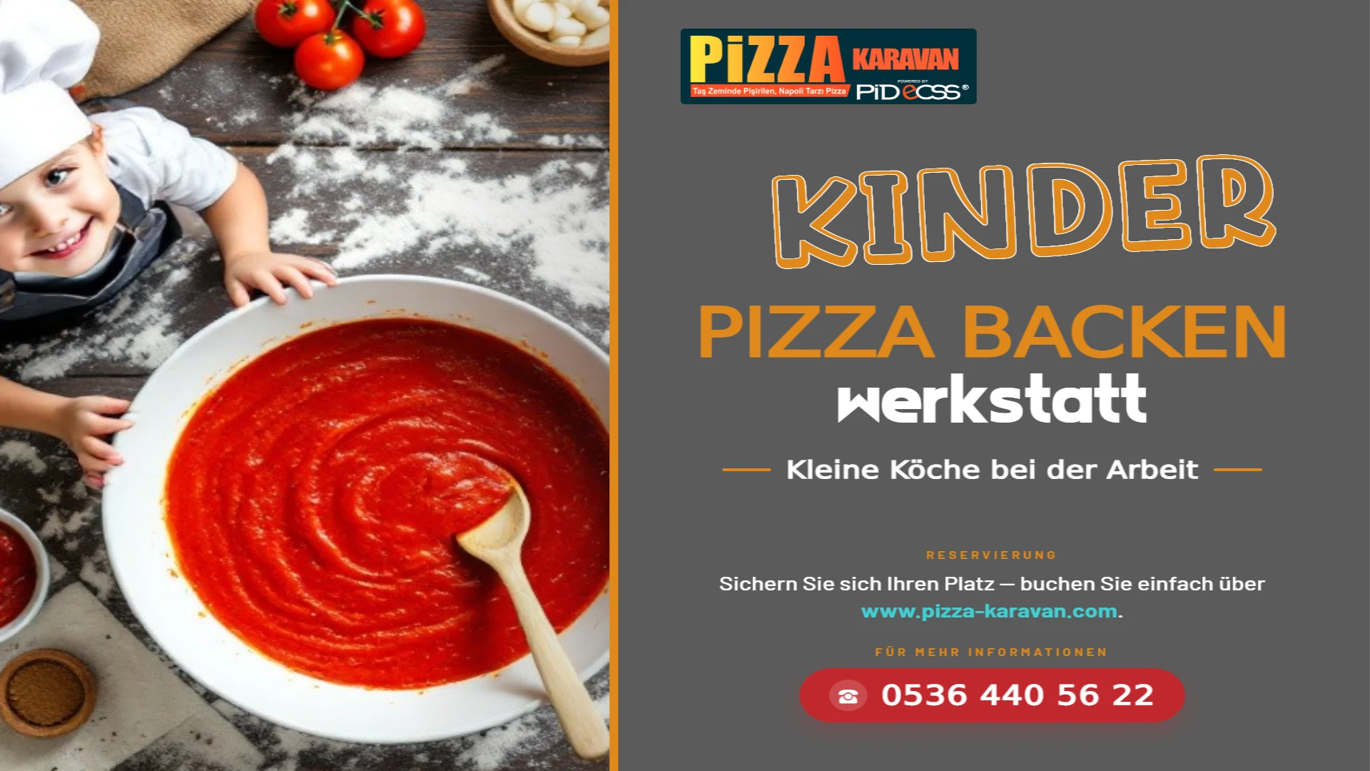 Pizza baking workshop for kids